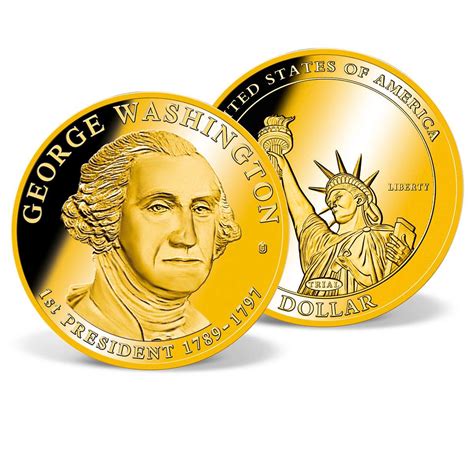 George Washington Presidential Dollar Trial Solid Gold Gold