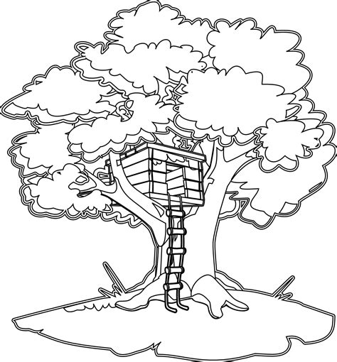 Dibujo Para Colorear De Casa Del árbol 21837