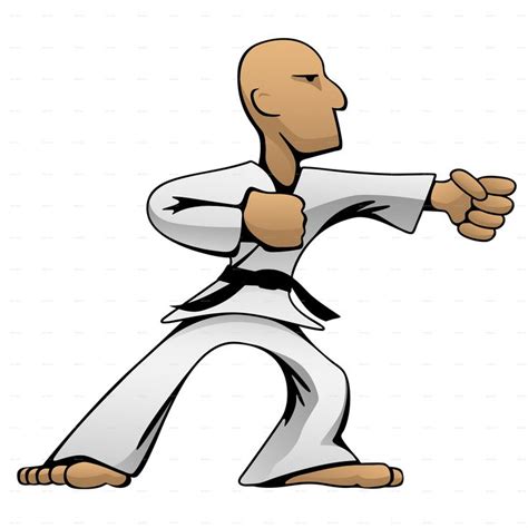 Martial Arts Karate Guy Cartoon Vector Illustration Cartoons Vector