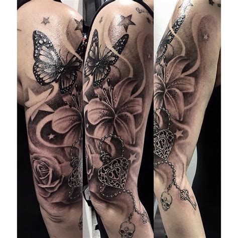 Butterfly Tattoo Sleeve 1 Lily Tattoo Sleeve Sleeve Tattoos For