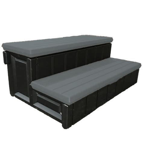 28 Inch Gray Plastic Entry Spa Steps Handi Step