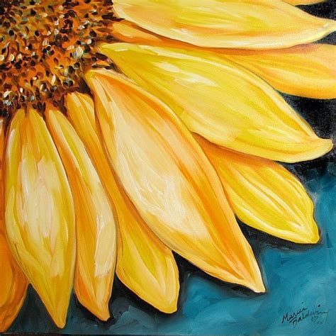 Yellow Sunflower Caring Sunflower Art Simple Oil Painting Sunflower