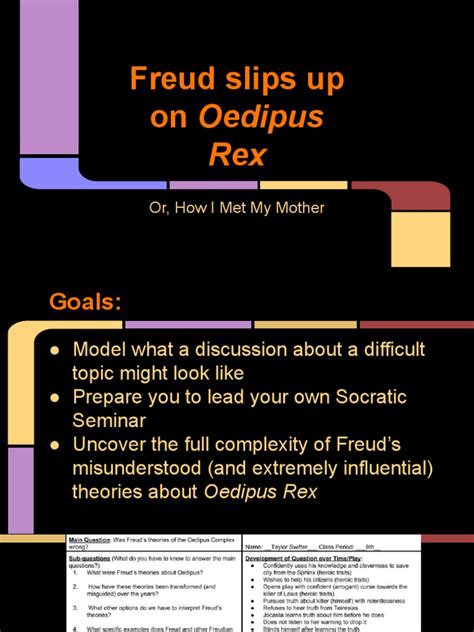 Sophocles Oedipus Rex And Freud Pdf Oedipus Complex Psychoanalysis