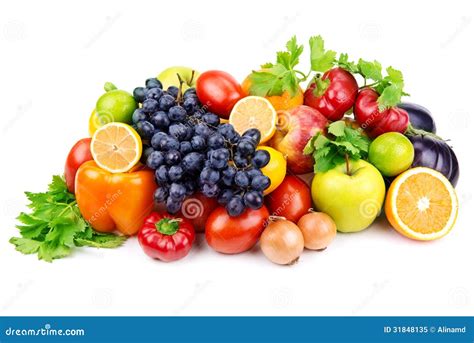 Set Of Different Fruits And Vegetables Stock Image Image Of Objects