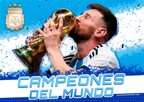 Selecci N De F Tbol De Argentina Descargar Poster Argentina Messi Copa Campeones Del Mundo