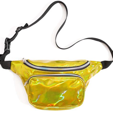 Lifinity Holographic Fanny Pack For Women Man Iridescent Fanny Pack