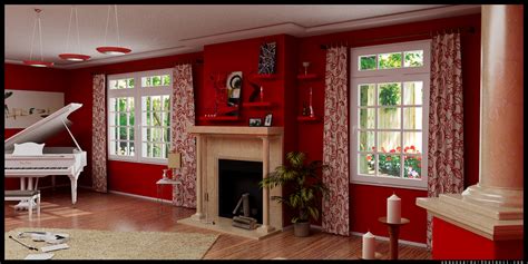 Home interior design red decorating inspiration. 28 Red and White Living Rooms
