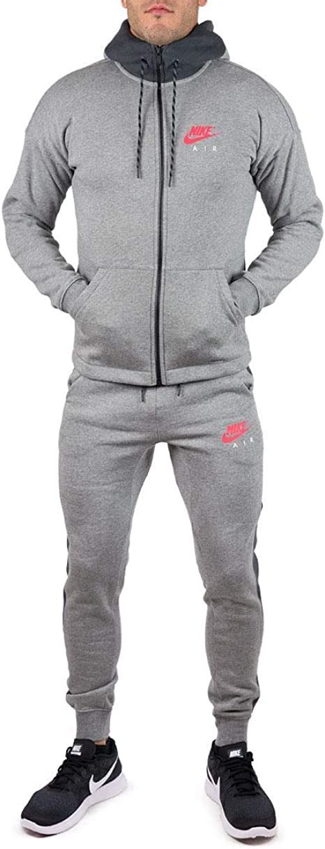 Nike Air Nsw Mens Full Tracksuit Set Small Grey Uk Clothing