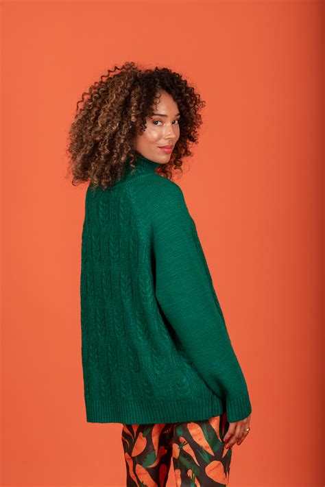 Idina Knit Sweater Emerald Chaton