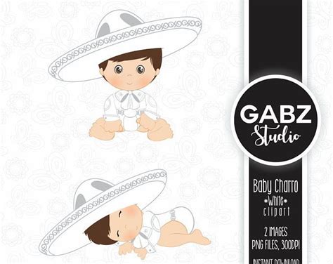 Baby Charro Mexican Folklore Clipart Gold Glitter Aztec Etsy In 2020