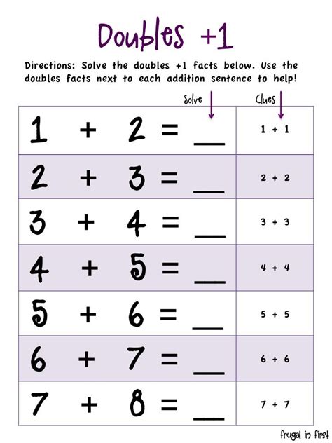 Addition Doubles Plus One Brian Harringtons Addition Worksheets
