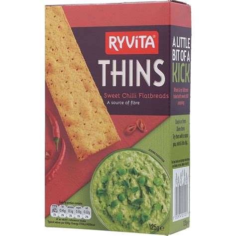 Pão Crocante Ryvita Thins Sweet Chilli 125g Tostas Croutons