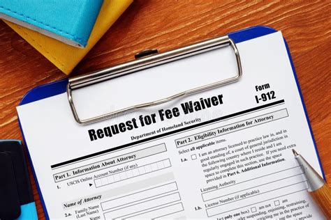 Application Form I 912 Request For Fee Waiver Stock Image Image Of