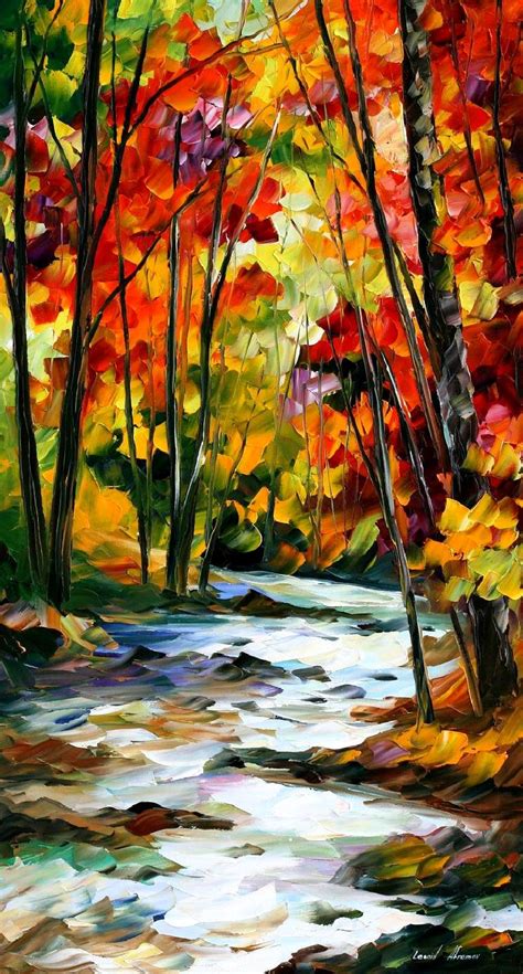 Swirling Stream — Palette Knife Oil Painting On Canvas By