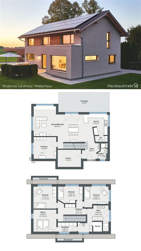 Stadtvilla modern mit walmdach & carport garage, 5 zimmer. Einfamilienhaus modern im Landhausstil mit Satteldach ...