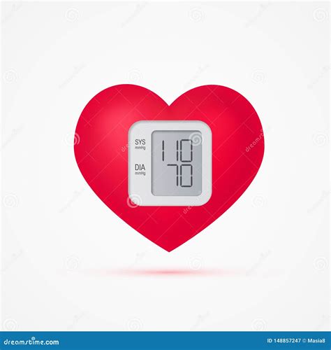 Blood Pressure Concept In Realistic Style Vector Stock Vector