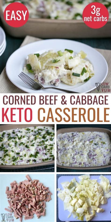 Fifth layer, add in scallop potatoes on top to cover the beef filling.press it down a little bit with large spoon to compressed it together. Corned Beef and Cabbage Casserole - A colcannon recipe made keto and low carb by leaving out the ...
