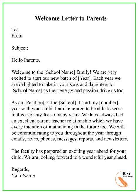 Welcome Letter Template Format Sample And Example