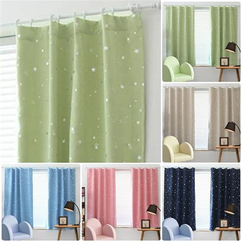 Star Blackout Window Curtains Room Thermal Insulated For Kids Boy Girls