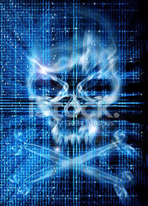Hacker Attack With Skull Background Stock Photo Royalty Free Freeimages