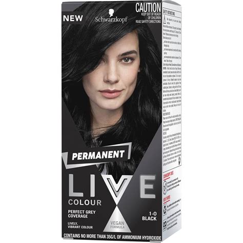 Schwarzkopf Permanent Live 1 0 Black Hair Colour Each Woolworths