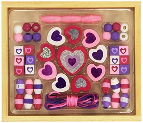 Melissa And Doug Shimmering Hearts Wooden Bead Set Epic Kids Toys