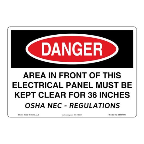 Clarion Safety Systems Osha Compliant Dangerarea In Front Safety Signs