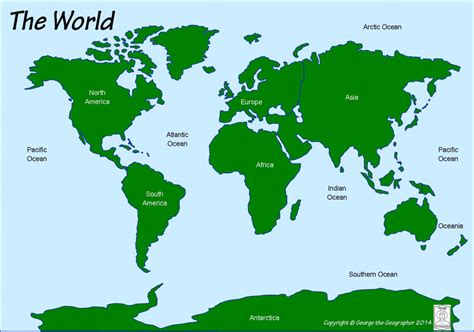 Outline Base Maps In Printable World Map With Continents And Oceans