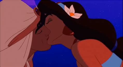 Jasmine And Aladdins First Kiss S Disney Disney Kiss Disney