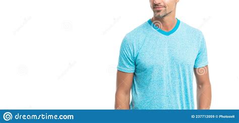 Copy Space Of Cropped Male Fashion Model In Casual Style Clothes