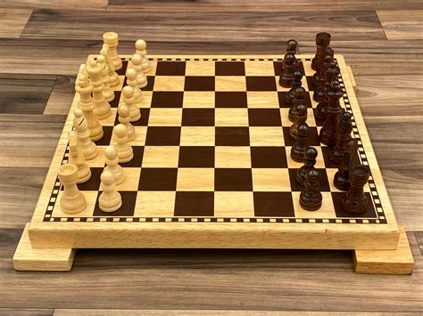 Vintage Wood Chess Set With Wood Chess Board Game Night Cardinal