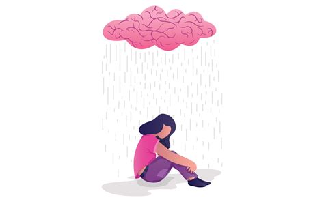 Woman In Depression Illustration 124361 Templatemonster