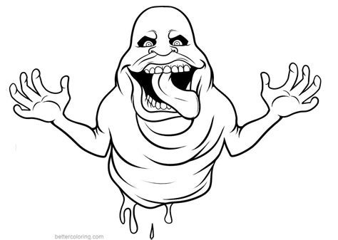 Ghostbusters Slimer Coloring Pages - Free Printable ...