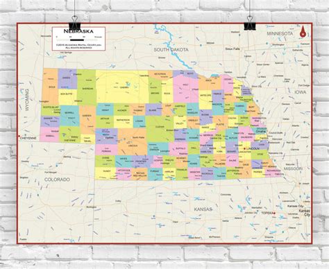 Nebraska Wall Map Political World Maps Online