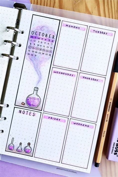 Pin On Bullet Journal Weekly Spread