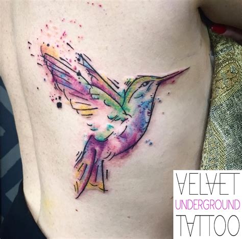 Watercolour Abstract Hummingbird Tattoo By Vivi Ink At Velvet