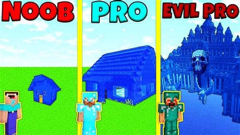 Minecraft Battle Noob Vs Pro Vs Evil Pro Water House Build Challenge