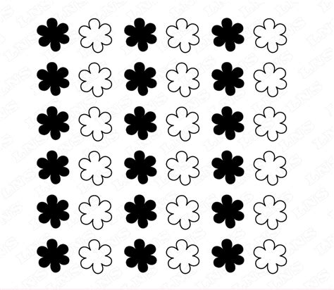 Black and white flowers silhouette Simple flower svg Flowers | Etsy