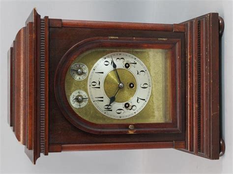Antique Junghans A13 German Mahogany Bracket Clock W Westminster Chimes