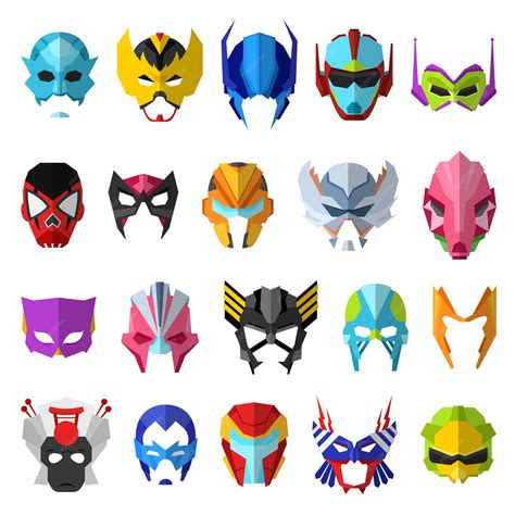 Premium Vector Hero Mask Superhero Masque And Masking Face Cartoon
