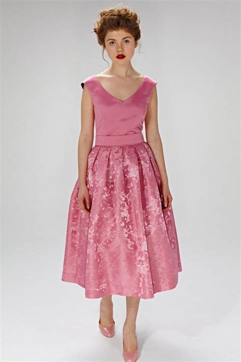 Pink Wedding Dress 50s Inspired Dress Chic Wedding Dress Retro Wedding
