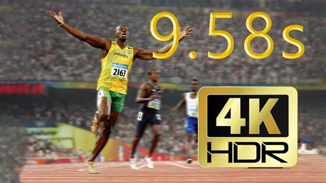 [4k50fps hdr] bolt 9 58s 100m world record！！ youtube