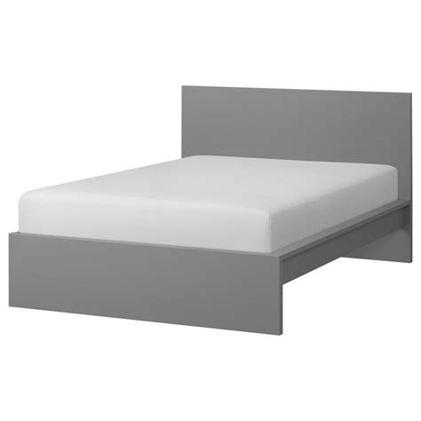 Malm Bed Frame High Grey Stainedlönset Standard Double Ikea