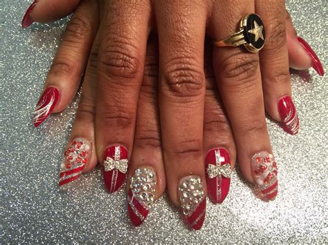 Sparkling Christmas Presents, nail art designs by Top Nails