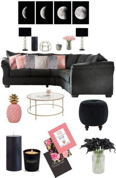 20 Pink And Black Living Room Ideas Pimphomee