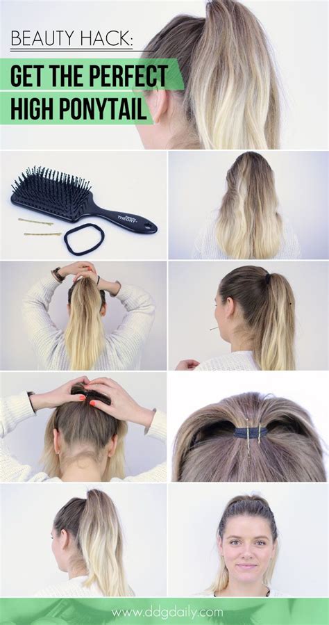 How To Get The Perfect High Ponytail Beauty Hack Perfect Ponytail