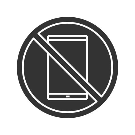 Verbotenes Zeichen Mit Handy Glyphe Symbol Kein Smartphone Verbot