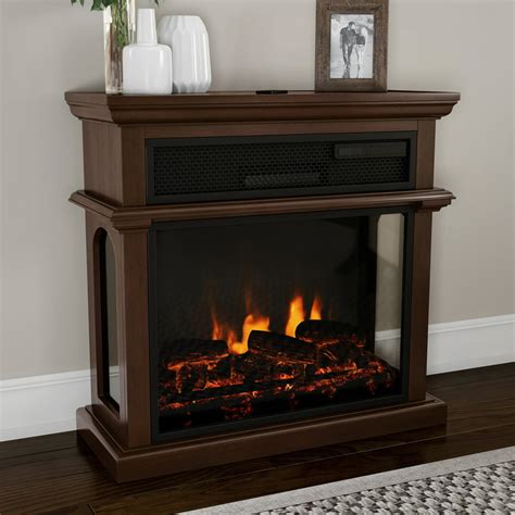 Freestanding Electric Fireplace 3 Sided Space Heater With Mantel
