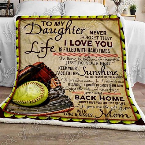 my softball daughter sherpa fleece blanket b797pjdvri betiti store