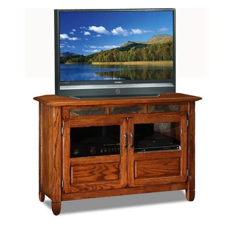 Leick Home Riley Holliday 46 Tv Stand For Tvs Up To 50 Rustic Oak
